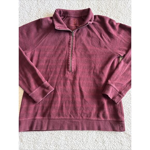 Tommy Bahama Sweater Womens Medium Red Striped 1/2 Zip Up Pullover Sweatshirt - Picture 1 of 6
